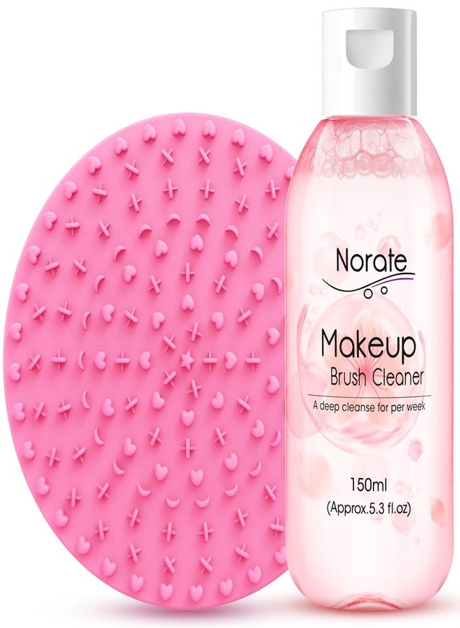 Norate Makeup Brush Cleaner, Make Up Brush Cleaner Solution + Makeup Brush Cleaner Mat, Brush Cleaner Pad for Deep Clean Brush Shampoo, Gentle Formula Cruelty Free, 2 Piece Set - Image 1